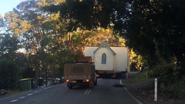 Traffic was blocked for six hours before the truck carrying the house was finally moved from the road. Picture: Facebook - Beechmont Community Network