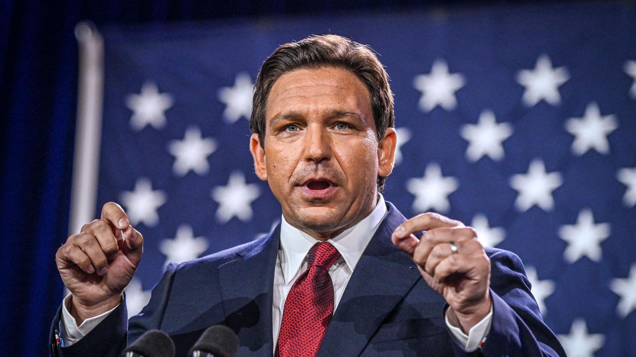 Florida Governor Ron DeSantis is the frontrunner to take the Republican nomination. Picture: AFP