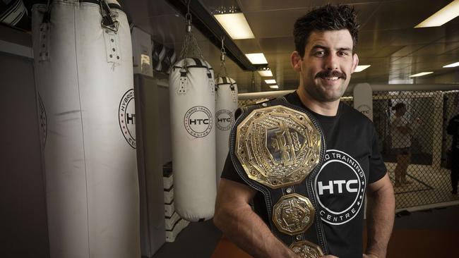 Rob Wilkinson at the Hybrid Training Centre (HTC) gym in Hobart. Picture: Chris Kidd