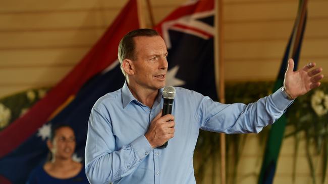 Tony Abbott visits Bamaga Junior School Bamaga during his annual week in Indigenous communities in 2015.