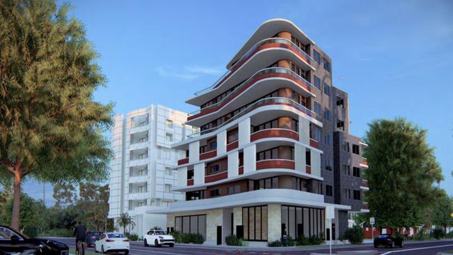 An artist's impression of a proposed seven-storey building in Penrith's CBD.