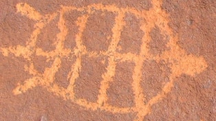 Rock art on the Burrup Peninsula. Picture: UWA Centre for Rock Art