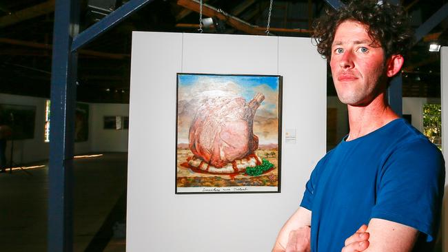 Hobart artist Robert O'Connor won the Glover Prize with this painting. Picture: PATRICK GEE