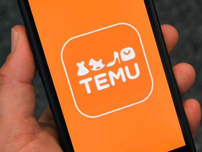 This photograph shows the logo of Chinese e-commerce company Temu displayed on a mobile phone, in Brussels, on November 4, 2024. (Photo by Nicolas TUCAT / AFP)