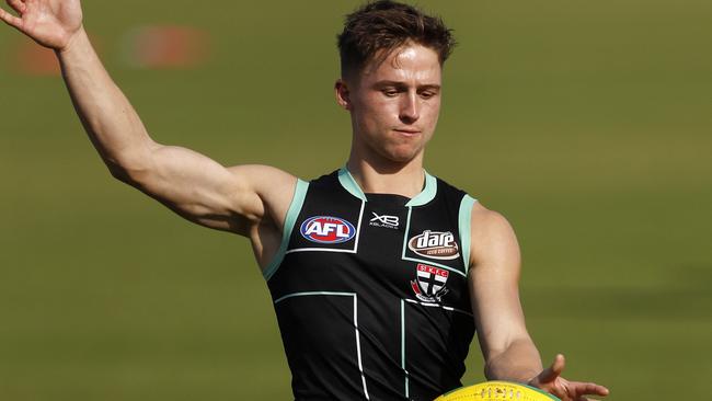 Jack Billings in action at St Kilda training.