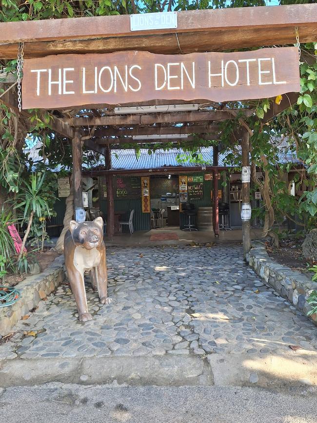 The Lion's Den Hotel pictured last month after major flooding of the historic watering hole. Picture: Lions Den