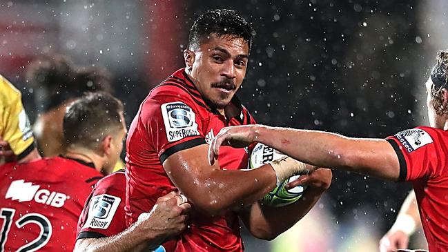 Pete Samu makes a break for the Crusaders against the Hurricanes last week. Photo: Getty Images