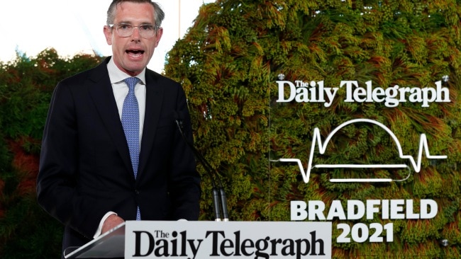 NSW Premier Dominic Perrottet speaks at the 2021 Daily Telegraph Bradfield Oration on December 2. Picture: Jonathan Ng