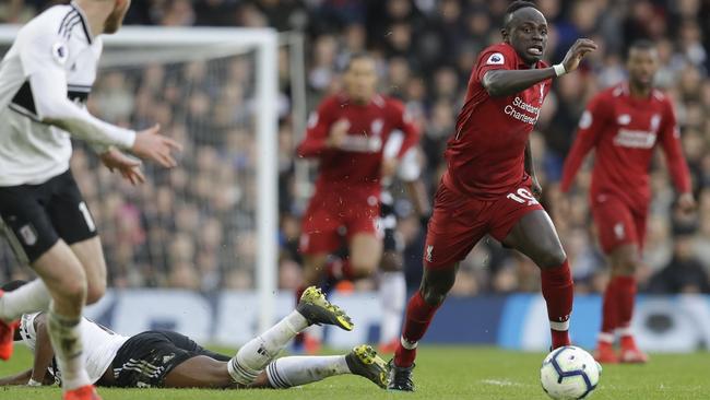 Liverpool's Sadio Mane scored his 11th goal from his last 11 games against Fulham. (AP Photo/Kirsty Wigglesworth)