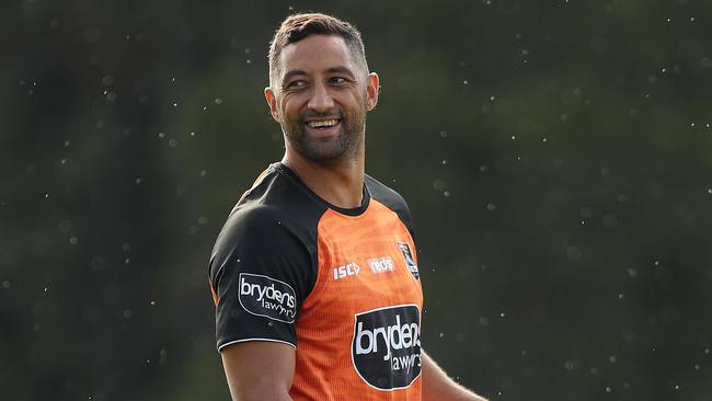 Benji Marshall during Wests Tigers NRL training at St Lukes Park, Concord. Picture: Brett Costello