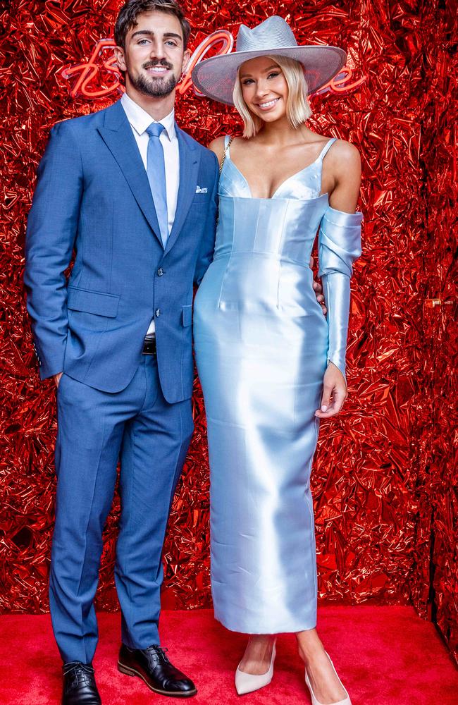 AFL player Josh Daicos and girlfriend Annalise Dalins. Picture: Jake Nowakowski