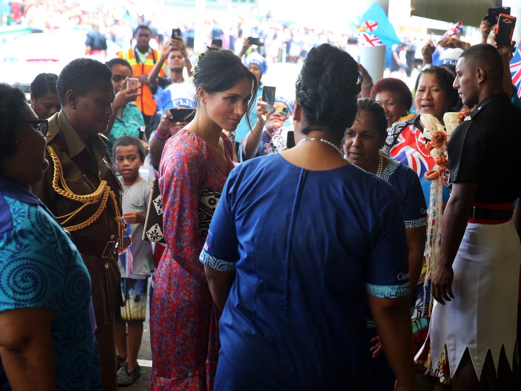 The Duchess of Sussex Meghan visits the Municipal Market in Suva, Fiji. Picture: Nathan Edwards