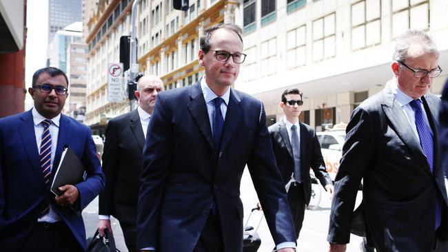 22/11/2018: ASIC chairman James Shipton (C) arriving at the Royal Commission into Misconduct in the Banking, Superannuation and Financial Services Industry in Sydney on Thursday. Hollie Adams/The Australian