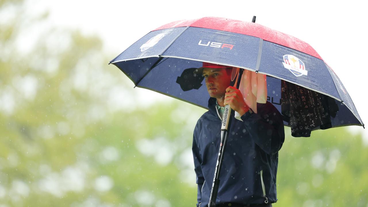 Bryson DeChambeau of the United States walks up to the fourth tee.