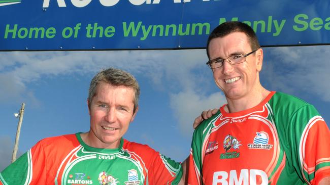 Paul Green (left) and Ben Ikin during their partnership at Wynnum Manly.