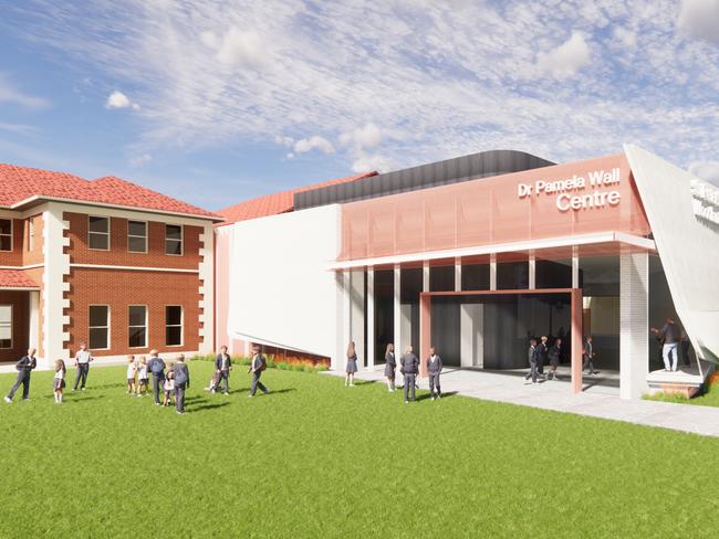 Concept images of Dr Pamela Wall Centre to be built at St Peter’s Woodlands in Glenelg., To be funded by a $1m donation by Dr Wall, a former student of the school., Supplied by the school.