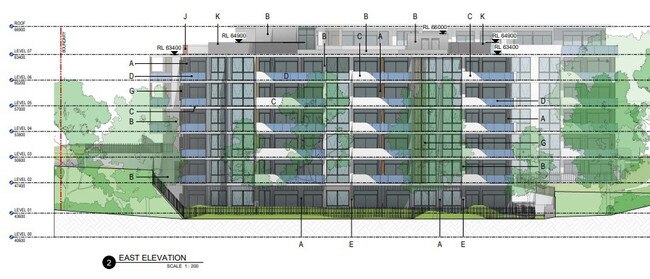 East elevation of the proposed development at 266 Longueville Rd, Lane Cove. Picture: Thomas Adsett Revision C