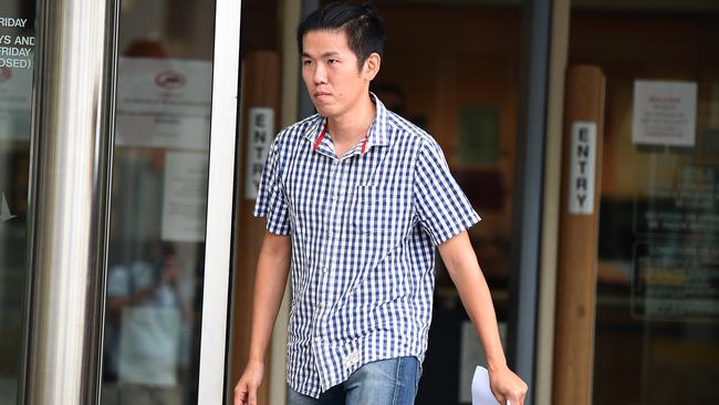 Alleged Ed Sheeran ticket scammer Ho Man Stephen Yeung outside court. Picture: AAP image, John Gass