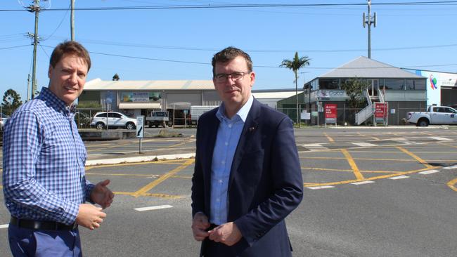 Member for Bonner Ross Vasta and Federal Infrastructure Minister Alan Tudge at the notorious Lindum rail crossing.