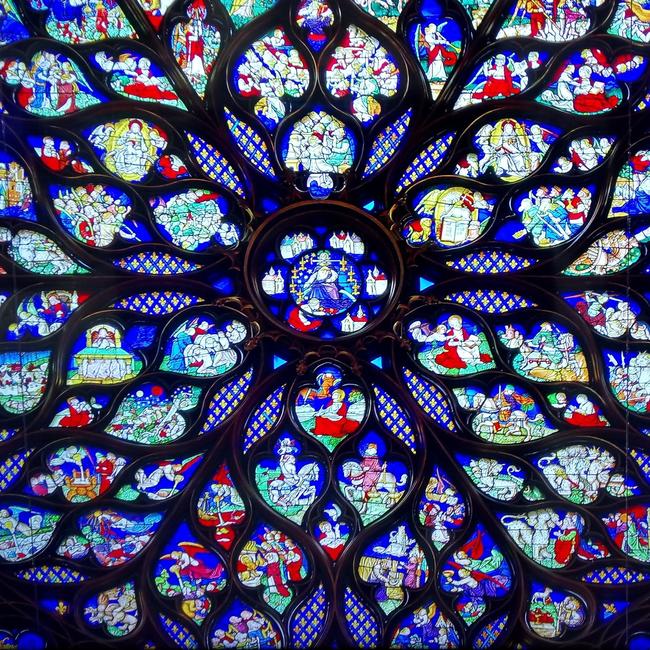 Stained glass window of the Holy Chapel, Paris, France