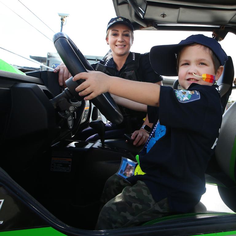 Slater with Constable Zoe Tidswell. Picture: Glenn Hampson