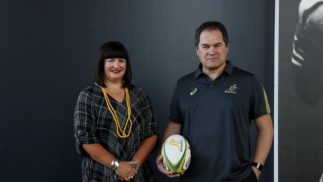 Raelene Castle with new Wallabies coach Dave Rennie. Picture: Nikki Short