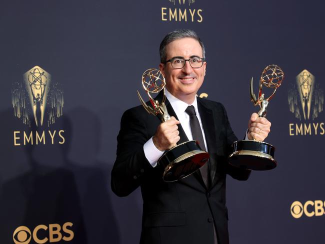 John Oliver, winner of the outstanding variety talk series and outstanding writing for a variety series awards. Picture: Getty