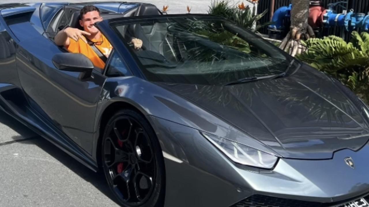 Nathan Cleary got to drive around a Lamborghini Huracan Spyder.