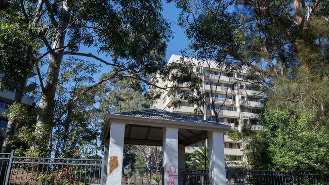 Photo of Sydney suburb, Telopea on Thursday 13th May 2021.Public housing Ãthree sisters and telopea shops.Telopea and shops before it is bulldozed for the State Government's 4700-home overhual next to the Parramatta Light Rail.