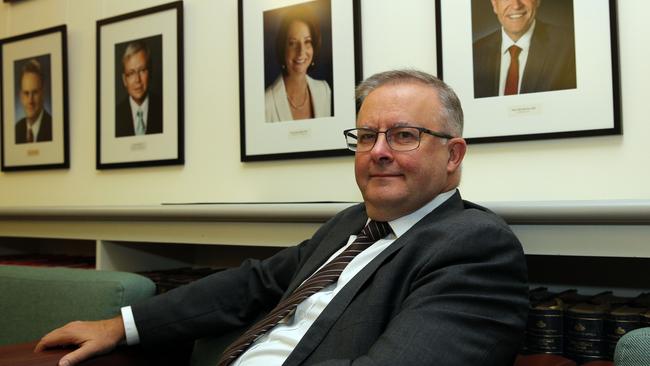 Anthony Albanese during a party room meeting in Parliament House in Canberra. Picture: GARY RAMAGE