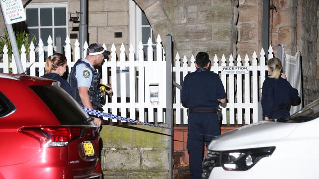 A man has been transported to Royal North Shore Hospital with multiple stab wounds after an altercation at a rental accommodation on Carabella Street, Kirribilli. Picture: Bill Hearne