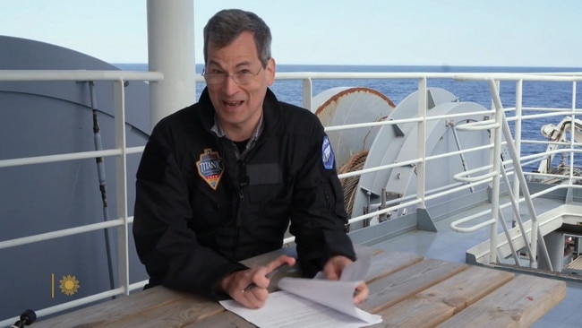 David Pogue signing the paperwork to go aboard OceanGate's submersible, Titan. Picture: CBS Sunday Morning