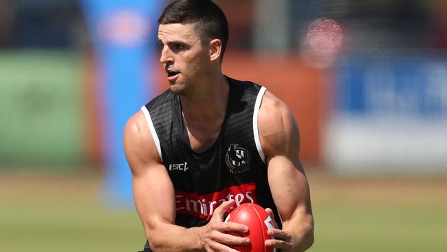 Scott Pendlebury joined his younger teammates at training on Monday. Picture: Getty Images