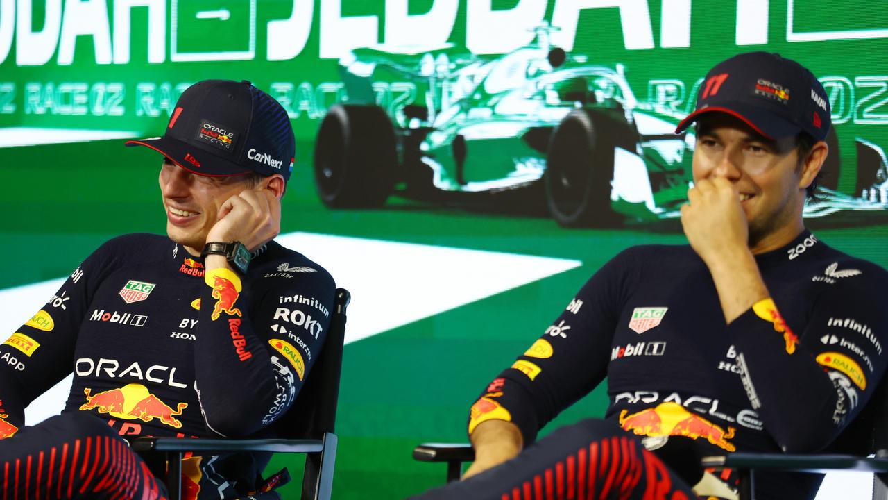 Can Verstappen and Perez keep the peace at Red Bull? (Photo by Bryn Lennon/Getty Images)