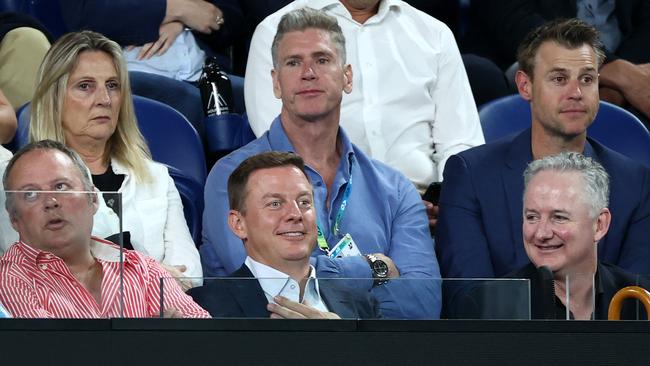 Ben Fordham, Rodger Corser and Hugh Marks in the front row. Picture: Getty Images.