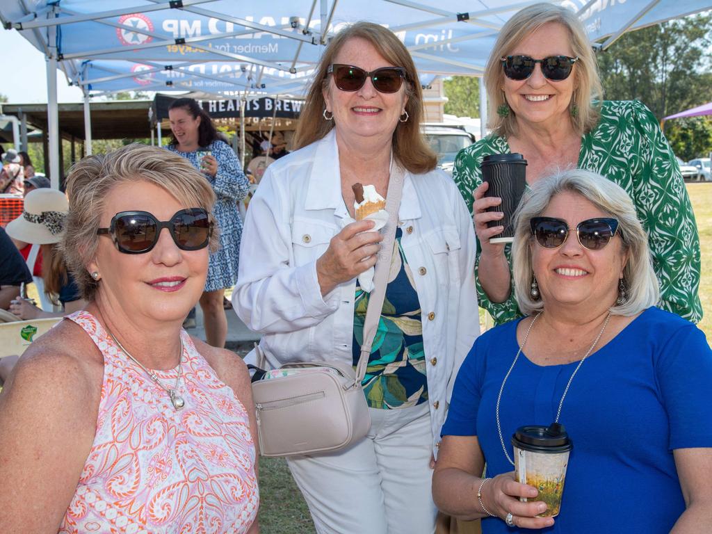 (From left) Michelle Scott, Sophie Miller, Annette Miot and Edda Jamieson at the Murphys Creek Chilli and Craft carnival. Sunday, September 22, 2024. Picture: Nev Madsen