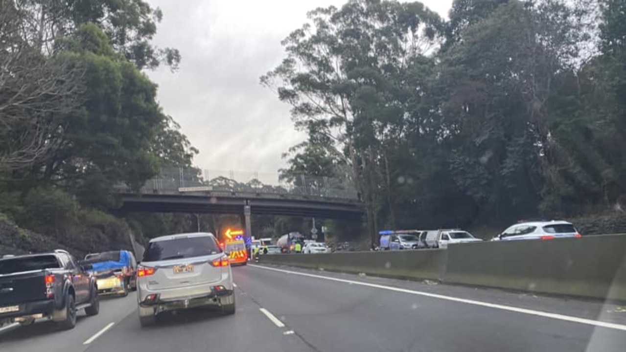 The crash caused major delays on the M1 Motorway north of Wollongong. Picture: Facebook