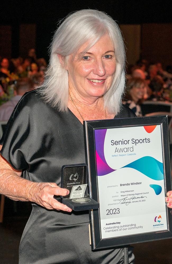 Brenda Windsor Senior Sports Award at the 2023 Australia Day Awards at the Mackay Entertainment and Convention Centre (MECC). Picture: Michaela Harlow