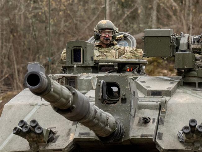 Prince William joined soldiers from the UK and Estonia at Tapa, home to Britain's largest overseas military deployment, some 140km west of the Russian border. Picture: AFP