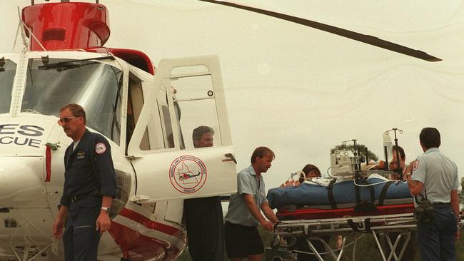 Drug overdose victims arrive at RBH by helicopter from Gold Coast following the overdose.