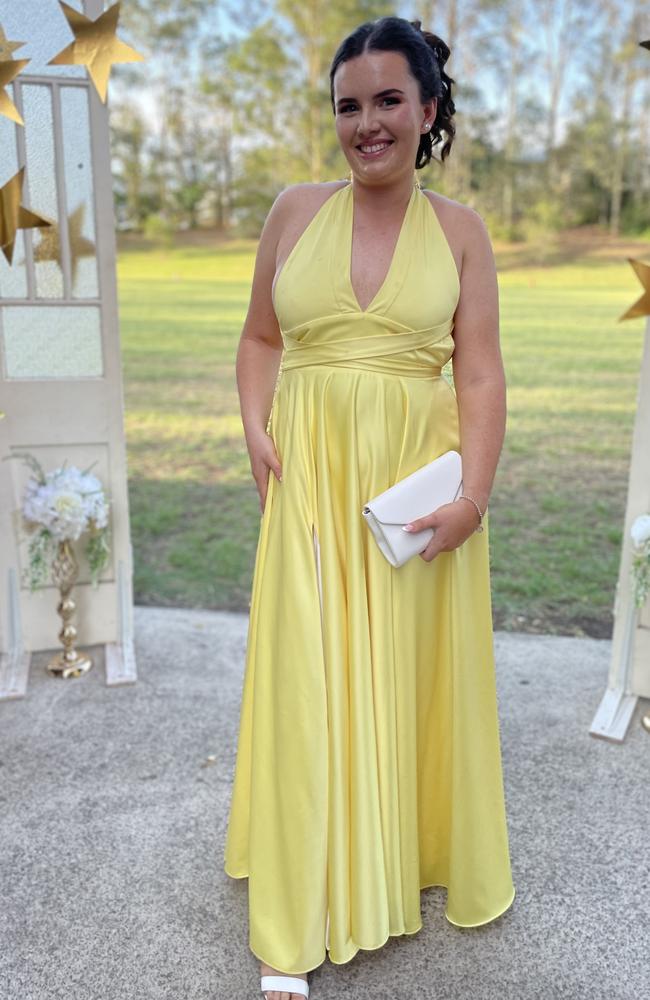 Lara Parslow arrives at the 2024 Gympie State High School graduation formal.