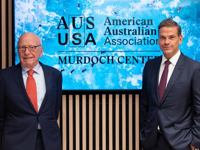 Rupert and Lachlan  Murdoch. American Australian Association opens Murdoch Center in New York City, Photo Credit: Jenna Bascom Photography,