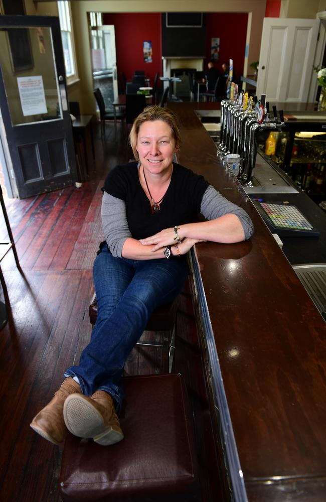 Simone Douglas at the Duke of Brunswick Hotel on Gilbert St. Picture: AAP/Mark Brake