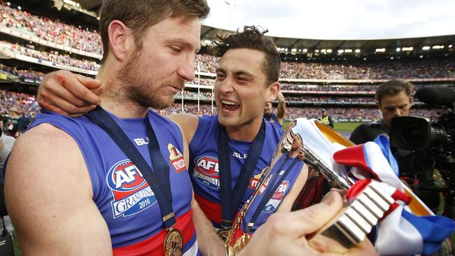 Matthew Boyd takes a moment to soak up the enormity of winning the premiership and getting hold of the cup. Picture: David Caird