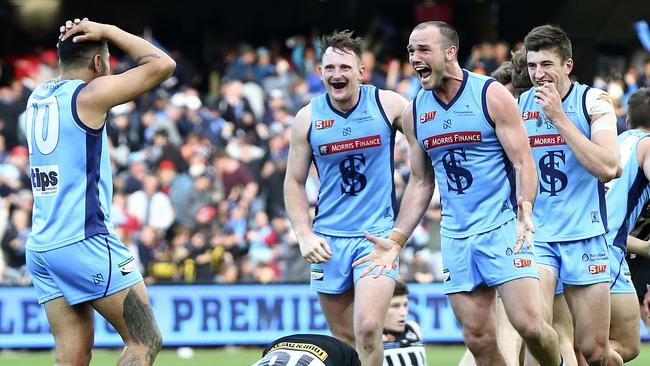 Sturt celebrate on the siren. Picture SARAH REED