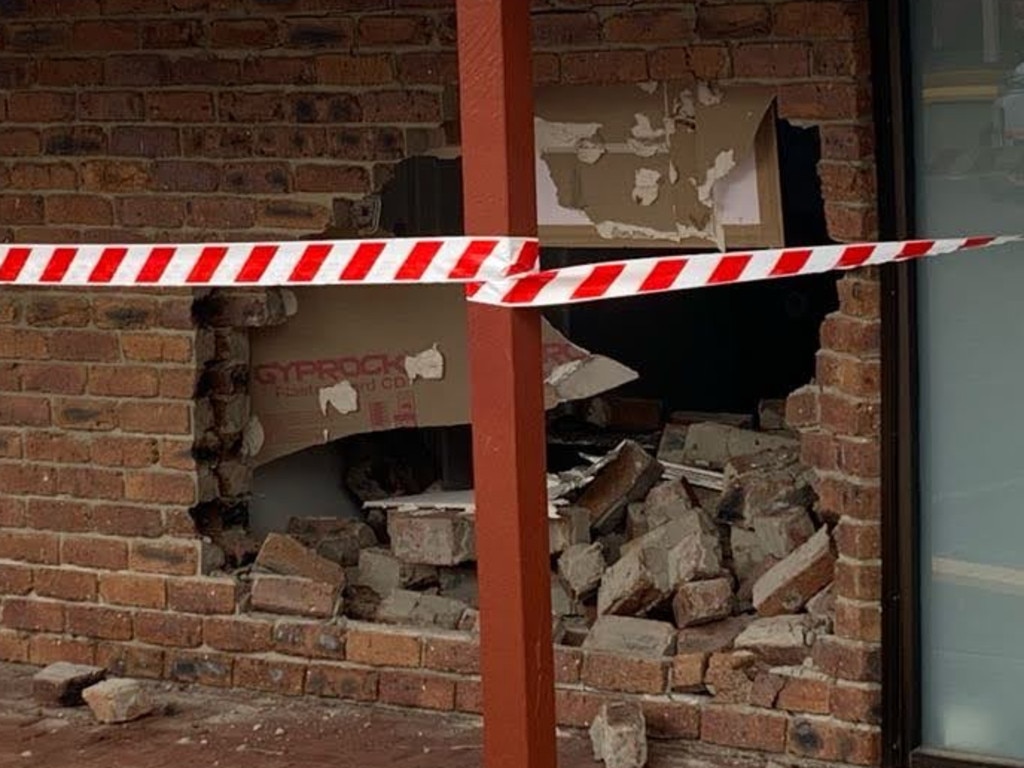 The accident left a large hole in Ros Bates' wall. Picture: Greg Stolz