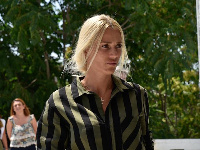 NO NEWS.COM/NO THE AUSTRALIAN/NO SKY NEWS/NO THE WEST AUSTRALIAN Viktoria Karida, widow of slain Sydney gangster John Macris, arrives in court in Greece on July 1, 2020, where two Bulgarian brothers are charged with his execution murder in Athens in Cctober 2018. July 1, 2020 was the first day of hearings. Picture:  Spyros Bakalis