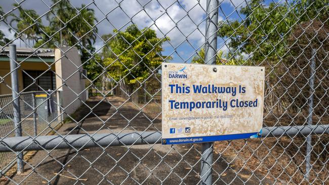 Many of the walkways around Karama are locked between certain hours of the day. Picture: Floss Adams.