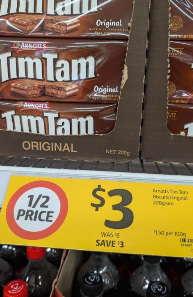 Aussies were disbelieving that Tim Tams were sold at $6. Picture: X/Paul Karp