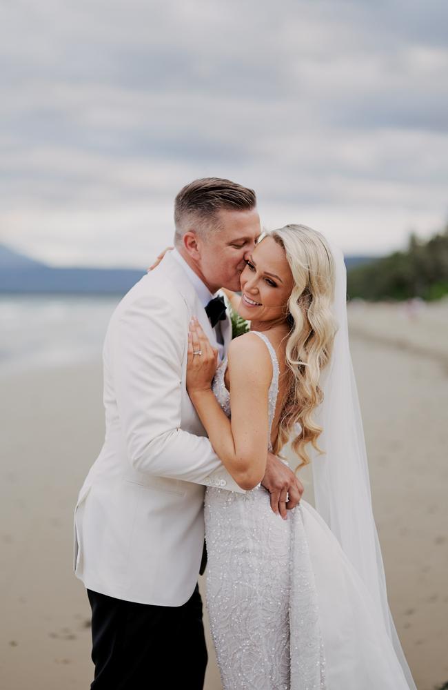 The wedding of Channel 10 presenter Josh Holt and Skye Davis. Picture: Daniel Griffiths